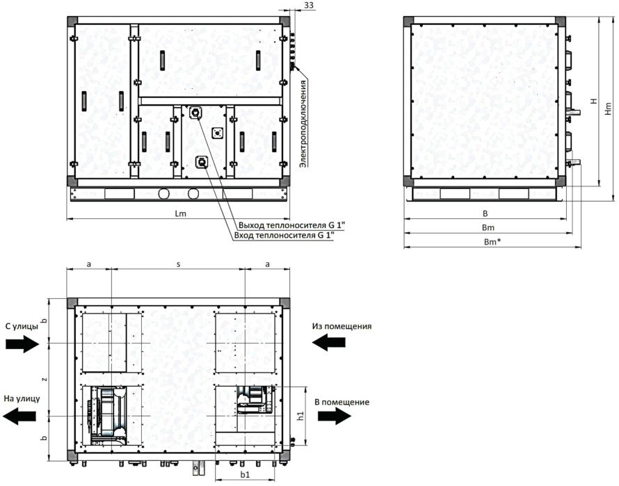 Приточно-вытяжная установка с роторным рекуператором RWN-RR-500(50m)-ЕС-НЕ1,5-Vertical(N)