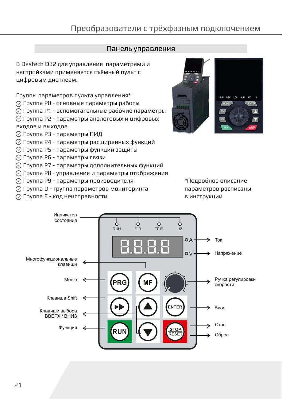 Панель управления D32 Dastech D32-T3-30G/37P
